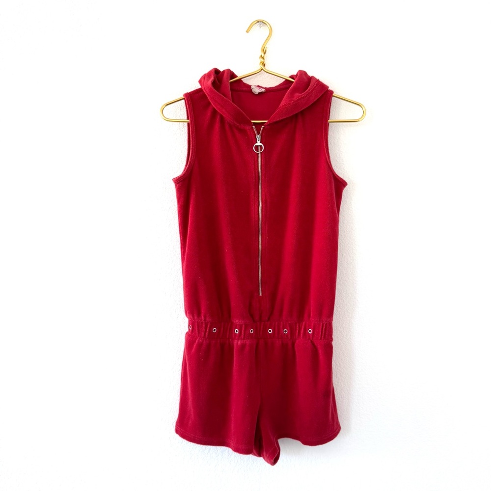 Juicy Couture Y2K Red Terry Cloth Romper